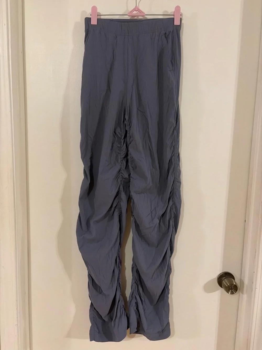 lululemon athletica Slate Gray Elastic-Waist Crinkled Pants